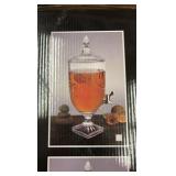 1.3 Gallon Glass Drink Dispenser With Spigot for Party, Bars, Weddings, Crystal Collection Juge, Very Elegant RETAIL: $75.00
