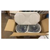 : Two Glass Beverage Dispensers. Each one Can Hold 2-Gallons of Liquid, Great for Punch, Water, Lemonade, Adult Beverages, and More. Great for Home Use, Commercial Use, Parties, Weddings, and Other Ev