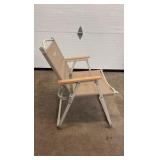 Lawn and Beach Chair, Great for Summer Relaxing, Beige/Tan Color, Built-in Metal Handle, Easkly Folds up for Easy Transportation