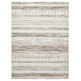 Area Rug 9-feet by 12-feet, Large Soft Washable, Neutral Boho Moroccan Indoor Living Room Rug, Great for Home, Office, Dining, Bedroom or Living Room