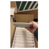 12 Piece Set of 10-Inc Rectangular Salad Plates, White Color, Very Elegant Look, Great for Salads, Desserts, Appetizers, Great for Parties, Weddings, Home Use and More