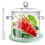 3L/100 fluid ounce clear glass soup and milk (looks like a warmer/heater or frother) X0042T59EN