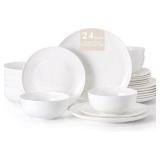 Kingstone dinnerware set 24 pieces model 11101-24p White Color Plates and Bowls