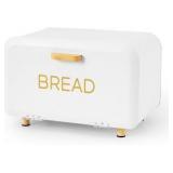 Areli’s White Bread Metal Bread Bread Box for Kitchen Countertop, Large Capacity Bread Storage Container vintage bread box, White Color RETAIL: $56.00