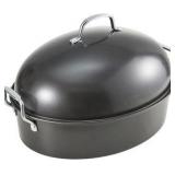 Extra Large Roasting Pan With Lid, Nonstick, Great for Turkeys and Chickens, With Rack 18x14 Inches Heavy Duty, Dishwasher Safe