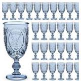 48 Plastic Goblet Glasses Blue Grand Event Party Glasses Elegant Look