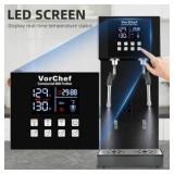 Commercial Milk Frother 2-Wands, Makes Two Coffee Drinks at once, Automatic Steam Boiling Water Marchine, 110V and 2200W Milk Frothing Machine, Coffee, Milk, Foam Machine Steamer, LED Display RETAIL: 