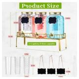 3-Pack of Drink Dispensers, 2-Gallon Sized for Each Dispenser, With Stand and Mason Jar-Style Lids, Hanging Chalkboard Signs, Great for Parties, Weddings, Home Use and Commercial Use