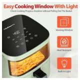 Air Fryer Beelicious Brand, 8-in-1 Smart Compact 4QT Air Fryer With Viewing Window