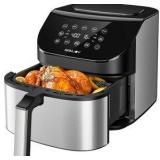 Air Fryer 6.8 QT Size 10-in-1 Functions, Air Fry, Roast, Bake, Broil, Dehydrate, Large and Compact Air Fryer