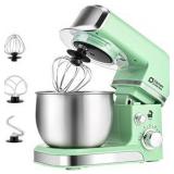Kitchen in the box Stand Mixer, 3.2Qt Mini Electric Food Mixer,6 Speeds Portable Lightweight Kitchen Mixer for Daily Use with Egg Whisk, Dough Hook, Flat Beater (Green)