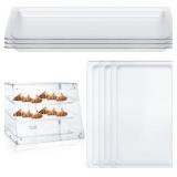3-Pack Clear Acrylic Bakery Display Case Tray 20.7 x 12.6 x 1.1" Acrylic Tray Bakery Display Case Countertop Replacement for 2/3/4 Tier Pastry Baked Goods Bread Bagel Retail Commercial Home