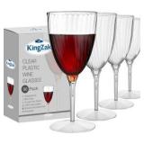 Premium Wine Glasses PLASTIC 8-Ounces Disposable, 96-Count Glasses