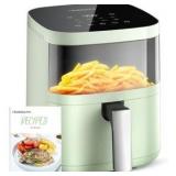 Air Fryer Beelicious Brand, 8-in-1 Smart Compact 4QT Air Fryer With Viewing Window
