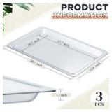 3-Pack Clear Acrylic Bakery Display Case Tray 20.7 x 12.6 x 1.1" Acrylic Tray Bakery Display Case Countertop Replacement for 2/3/4 Tier Pastry Baked Goods Bread Bagel Retail Commercial Home