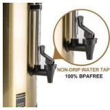 6-Liter Coffee Urn, Hot Beverage Dispenser, Hot Water, Commercial Grade Double Wall, Stainless Steel, Electric Coffee Percolator, Large Coffee Maker for Parties, Home, Catering, Holds 38-Cuts Gold Col