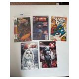 X-Men Comic Book Lot Marvel, 5 Comics Mix of Different X-Men Series