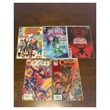 Marvel Comic Book Lot, Mix of Heroes, 5 Comic Books