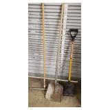 Tree trimmers, squeegee, shovel, shingle shovel, clothes line