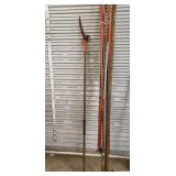 Tree trimmers, squeegee, shovel, shingle shovel, clothes line