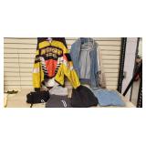 3 pairs of sweat pants large, fxr jacket, jean jacket, wind pants, insulated jeans