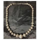 Hand Tooled Vintage Navajo Sterling Silver Necklace