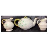 Belleek Pottery Ireland Collection Featuring Shamrock, Lotus Blossom and Cleary Pieces