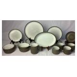 Denby Stoneware Camelot Dark Chevron Dinnerware Set