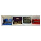 Collection of 4 Gilette Mens Safety Razors with Cases- 2 Gillette Super Speed, 2 Old Type DE Safety Razors