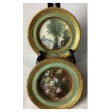 Vintage Ornate Gilt Frames and 2 Antiqued Florentine Plaques