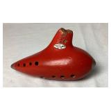 Vintage Red Guido Bondi 10 Hole Sweet Potato Ocarina Flute Marked F