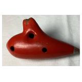 Vintage Red Guido Bondi 10 Hole Sweet Potato Ocarina Flute Marked F