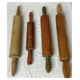 Vintage Scandinavian Krumkake Iron and Vintage Wood Rolling Pins