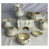 Belleek Pottery Ireland Collection Featuring Shamrock, Lotus Blossom and Cleary Pieces