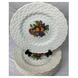 Vintage Copeland Spode "Alden" Fruit and Flower Luncheon Plates - set of 8