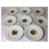 Vintage Copeland Spode "Alden" Fruit and Flower Luncheon Plates - set of 8