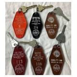 Collection of Vintage Hotel Room Keys
