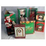 Holiday Musical and Figurine Bundle with 14" Plush Santa and Mrs. Claus and Howard Miller Carols of Christmas II Clock