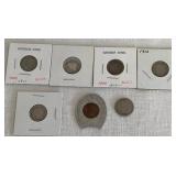 American Coins - Barber Dimes, Liberty Head Nickel and Encased Wheat Penny