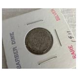 American Coins - Barber Dimes, Liberty Head Nickel and Encased Wheat Penny