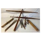 Vietnam Era Montagnard Tribe Archery  Hand Carved Crossbows and Arrows