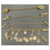 Vintage Mens Collection of Cuff Links, Tie Clips, Collar Bars, Collar Chains and Pins