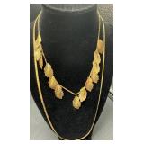Collection of Gold Toned Jewelry - Necklaces and Bracelets