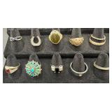 Bundle of Silver Toned Jewelry - Necklaces, Bracelets and Rings