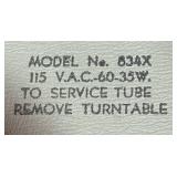 Vintage Emerson 834X Portable Record Player In Gray Case with 45 RPM records