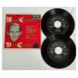 Vintage Emerson 834X Portable Record Player In Gray Case with 45 RPM records