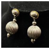 Givenchy 17" Silver Tone Ball Necklace and Earrings (Unmarked)