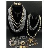 Vintage Glitz and Glam Necklaces, Earrings and Pins