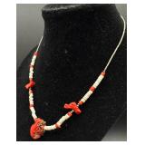 Turquoise and Coral Necklaces with Earrings