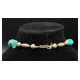 Sterling Silver Turquoise Necklace and Earrings
